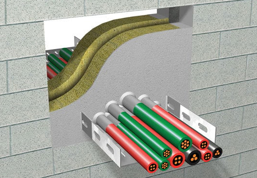 Cable penetration firestopping installation