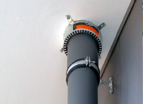 Pipe penetration fire collar installation